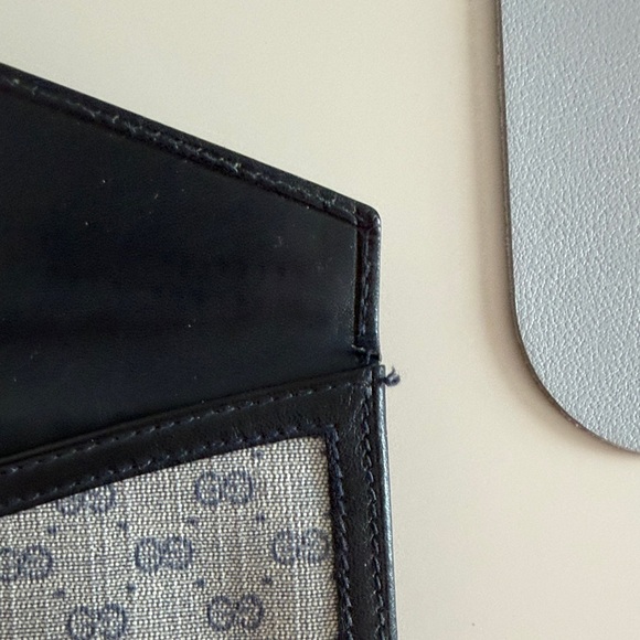 Gucci Black Gray Blue Gold Vintage Women's Wallet - Made in Italy - Picture 9 of 16